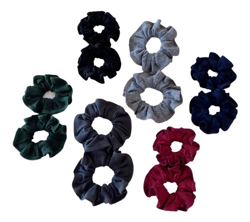 Kit 12 Xuxinhas Frufru Rabicó Scrunchies Para Cabelo Atacado