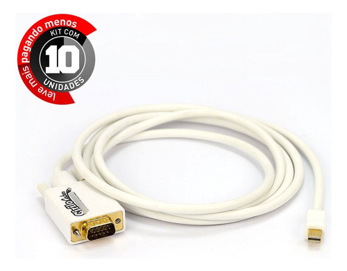 Kit Com 10 - Cabos Adaptador Mini Displayport Para Vga