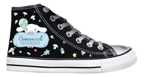 Zapatos De Lona Altos Sanrio Kuromi Para Niñas, Zapatos Casu