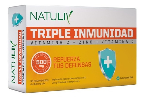 Triple Inmunidad Vitamina C Y D + Zinc Natuliv X 30