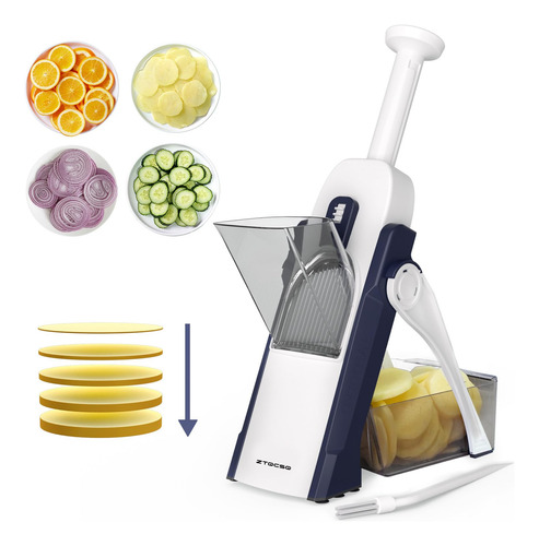 Cortador De Mandolina Seguro Para Cocina Marca Abc Modelo 12 Azul