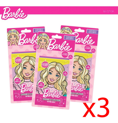 Imagen 1 de 1 de  Pack X3 Popping Explosivo Barbie Candy Dulce Caramelo 