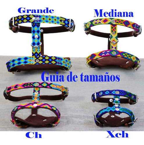 Pechera Arnés Para Perros Medianos Artesanal De Colores 1pza