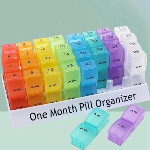 2x Organizador Mensal De Comprimidos, 2 Por Dia, 31 Dias, Es