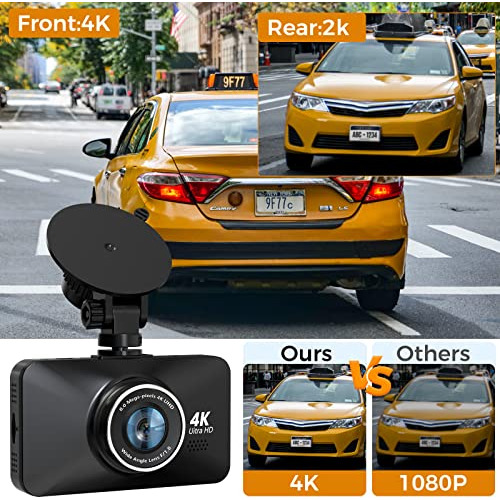 Cámara De Tablero 4k, Cámara De Tablero Dual Frontal ...