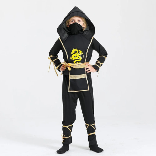 Disfraz De Ninja Deluxe Para Niños Con Accesorios De Armas