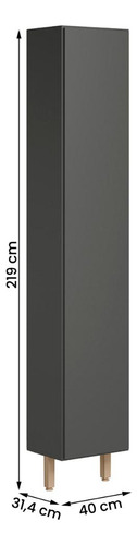 Paneleiro De Cozinha Acacia 219cm Com 1 Porta 4 Prateleiras