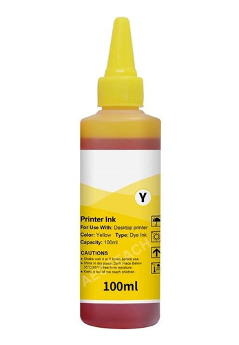 Tinta Para Recargar Impresoras 100ml Yellow Premium Quality