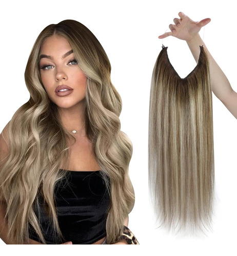 Extensiones Cabello Humano Real 45 Cm Balayage Castaño Ceniz