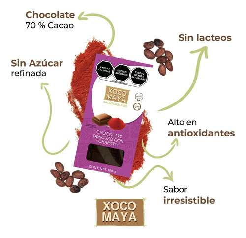 Barra De Chocolate Oscuro Con Chamoy Xoco Maya