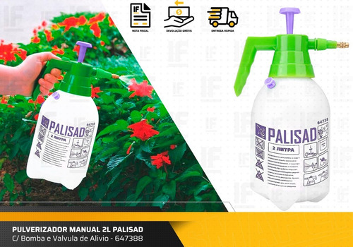 Pulverizador Manual 2 Litros Compressão Previa Jardim