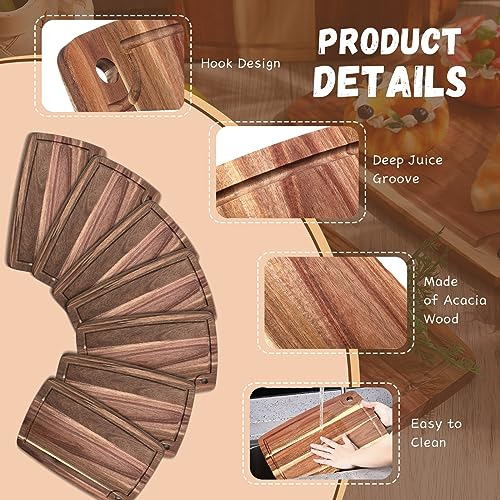 6 Tablas De Cortar De Madera De Acacia Cocina, Tablas R...