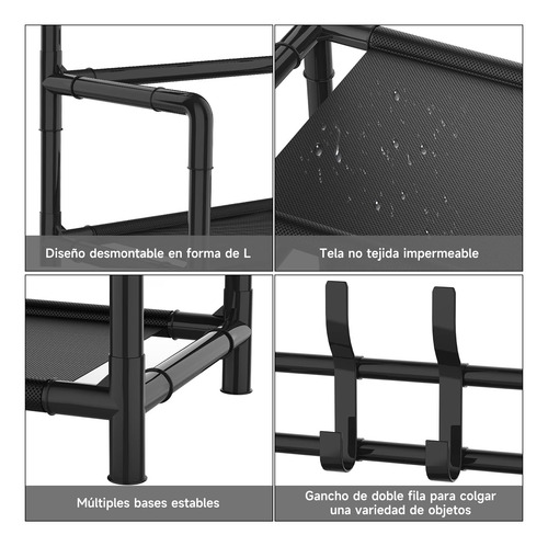 Estante Para Zapatos, Zapatera Rack Con Perchero De4 Niveles