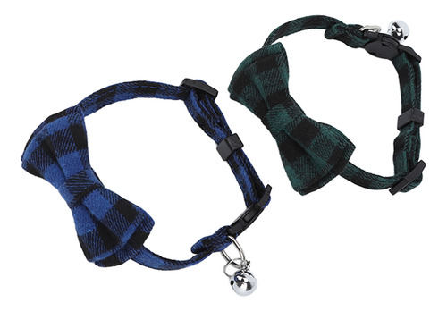 Collar De Perro Con Lazo, 4 Piezas, A Cuadros Para Mascotas,