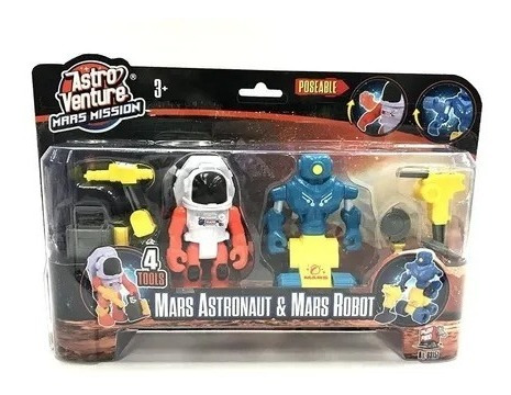 Astro Venture Figura Muñeco Astronauta Mars Y Robot 63151 Sr