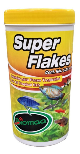 Alimento En Hojuelas Super Flakes Para Peces Tropicales 110g