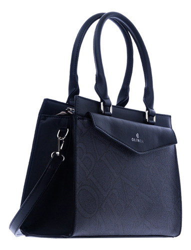 Bolsa Olimba Tote Mujer De Moda Grande Asa Doble Casual 9787 Negro Lisa Oro
