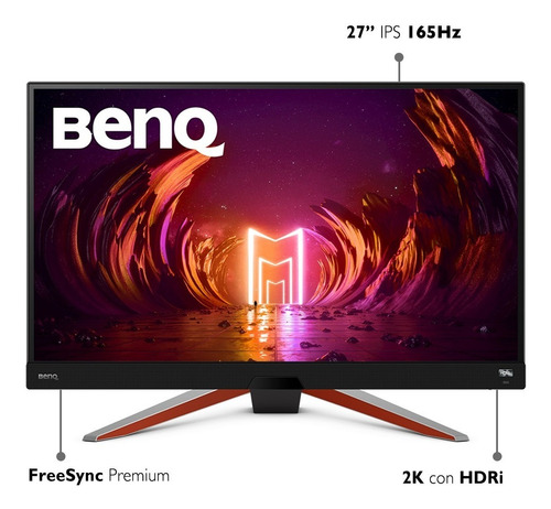 Monitor Gamer 165hz Benq Mobiuz Ex2710q Con Hdri Freesync Color Negro/gris