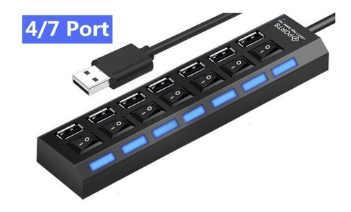 Imagen 3 de 8 de Splitter Hub Usb X7 Alargador Usb 2.00 Con Switch