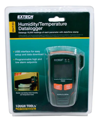 Registrador De Temperatura Y Humedad Datalogger Extech Rht20