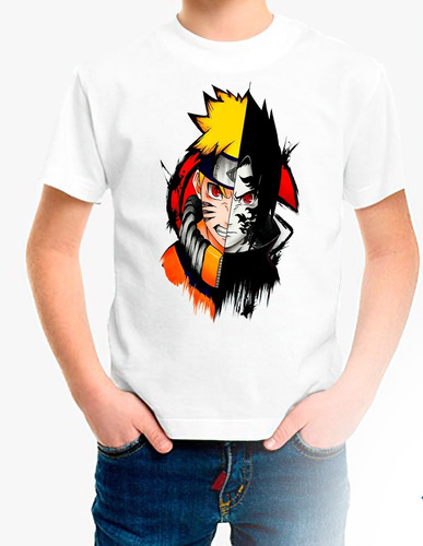 Polera Estampada 100% Algodón Niño Naruto Exclusivo Numero1