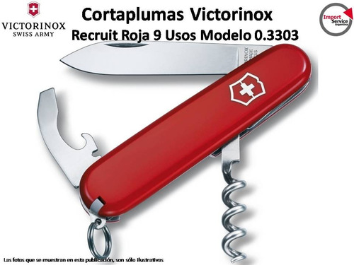 Cortapluma Victorinox Waiter Red 9 Usos Modelo 0.3303