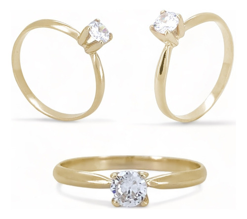 Anillo De Compromiso Oro 14k Diamante Natural .15ct