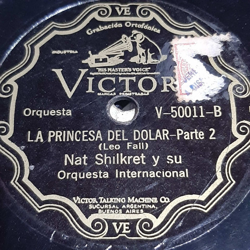 Pasta Nat Shilkret Orquesta Internacional Victor Tc65