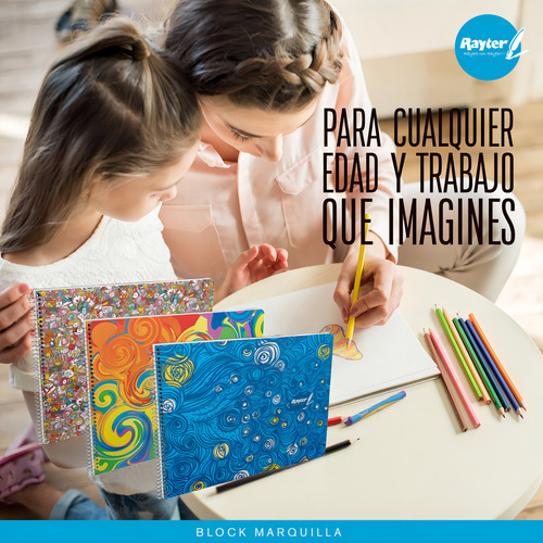 Cuaderno Marquilla Rayter Block Dibujo 20 Hjs C/papel China