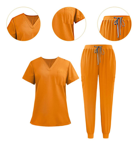 Conjunto De Uniforme Médico Para Mujer, Camiseta Suave Y