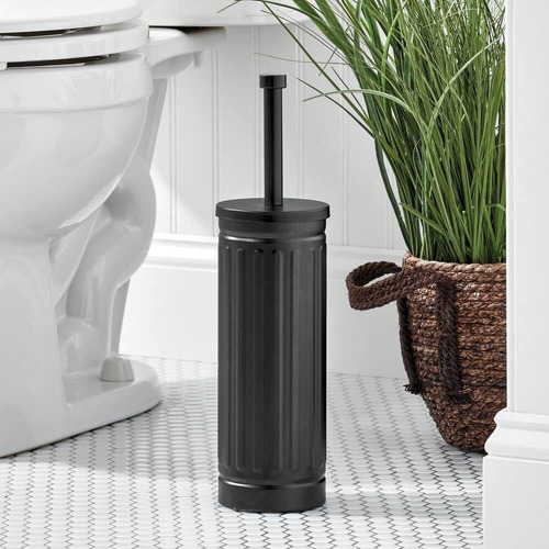 Cepillo De Inodoro Compacto De Metal, Cubo De Basura Rectang