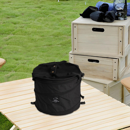 Cubo De Basura Plegable Para Acampar Cesta De Negro