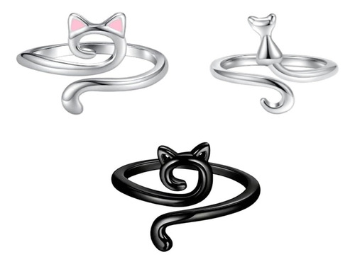 Jhjewh 3 Anillos De Hilo De Ganchillo Con Orejas De Gato, An