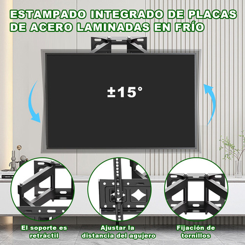 Soporte De Pared Para Pantalla Tv/monitor De 32 A 75 2piezas Negro