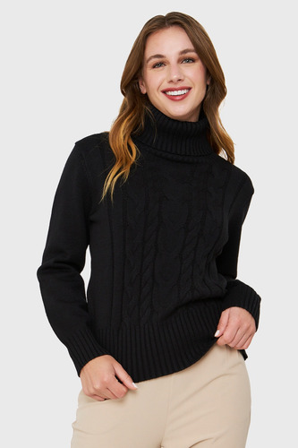 Sweater Tipo Cadeneta Negro Nicopoly