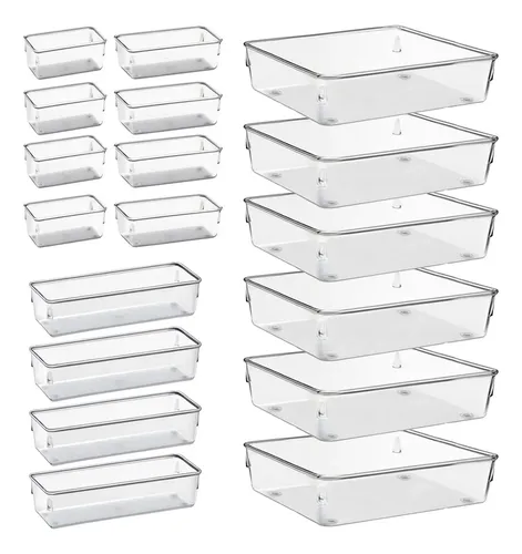 Kit 18 Organizador Multiuso Modular Gavetas Rebirth Acrílico - foto 1