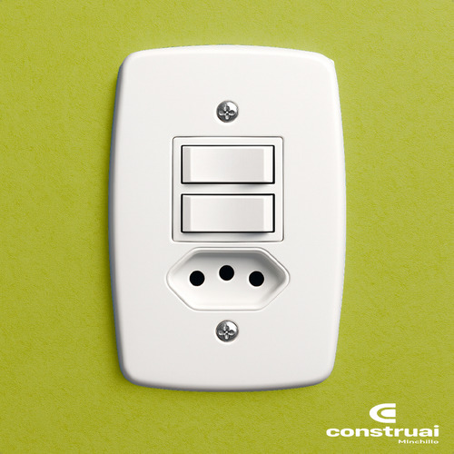 Interruptor 2 Teclas Paralelas Tomada 10a Ideale Pluzie 3223