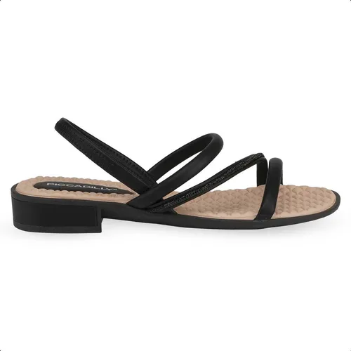Sand lia Piccadilly Salto Baixo Strass Conforto 590022