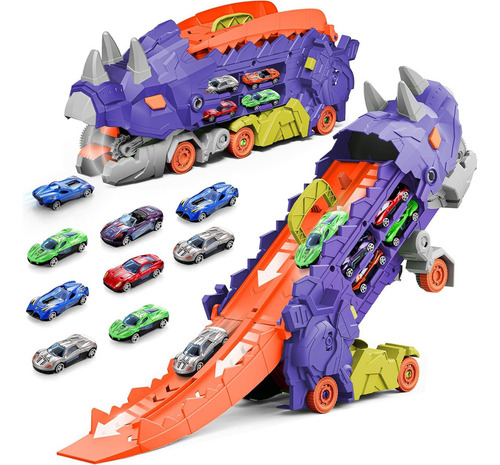 Annan Juguete Coche Camión De Transporte Dinosaurios Con 8