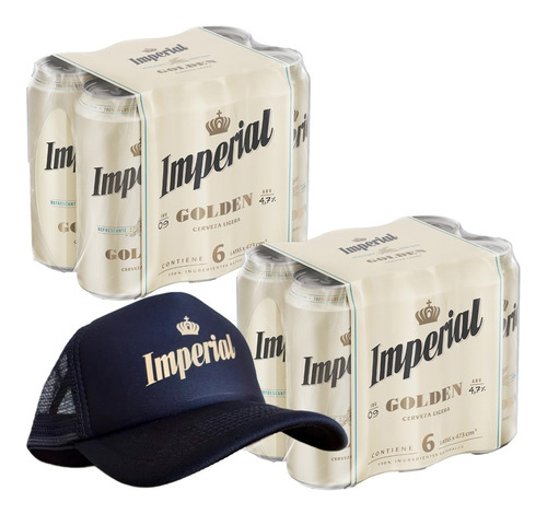 Combo Imperial Golden 473cc X 12 + Gorra Trucker Negra