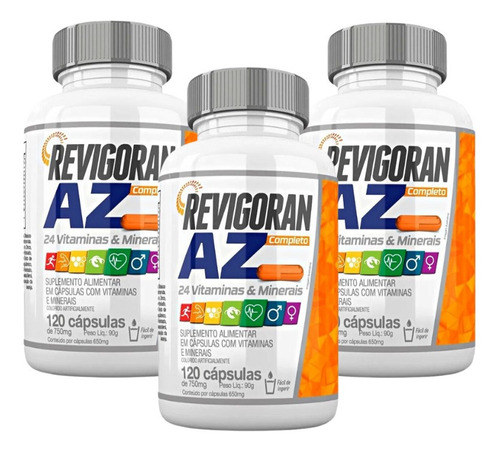 Kit 3 Revigoran A-z Multivitamínico 120 Cápsulas Nutrends  