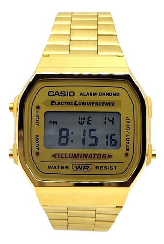 Imagen 2 de 9 de Reloj Casio Vintage Unisex Dorado A-168wg-9