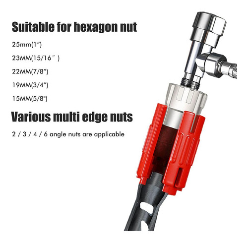 Llave Para Fregadero De Aleación De Aluminio Ajustable 24en1