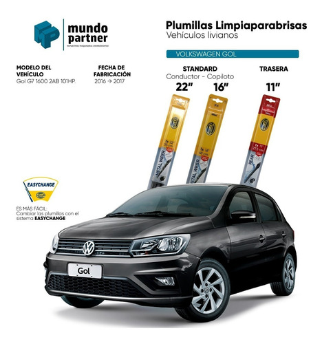 Kit Plumillas Volkswagen Gol Standard