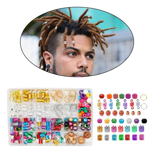 238 Piezas De Cuentas De Rastas, Anillos De Trenza For El