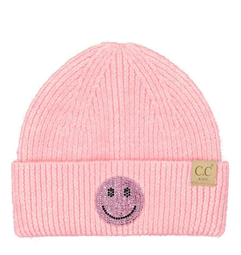 C.c Gorro Con Diamantes Imitación Y Cara Sonriente Niños Y Y