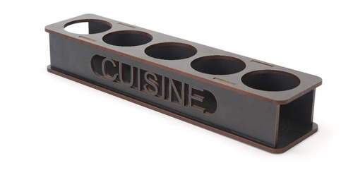 Imagen 4 de 9 de Especiero De Madera Mdf Condimentos Envase Con Tapa Doble X5