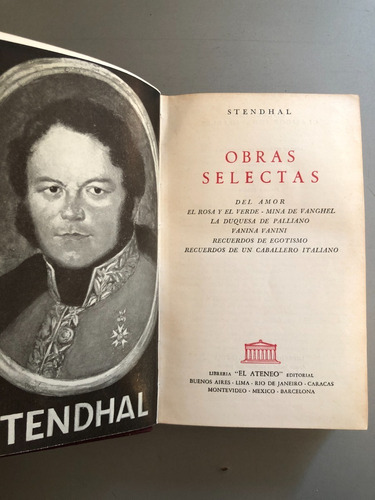 Stendhal Obras Selectas El Ateneo 1961