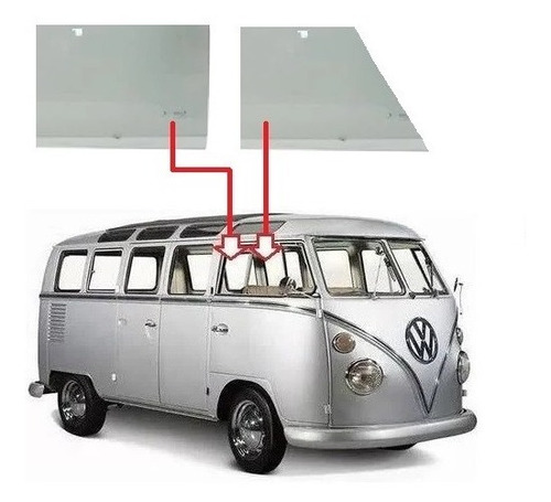 Vidro Porta + Janela Fixa Kombi 1950 À 1974 Incolor Direita