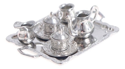Miniatura Casa De Muñecas: Juego De Té De Aleación Y